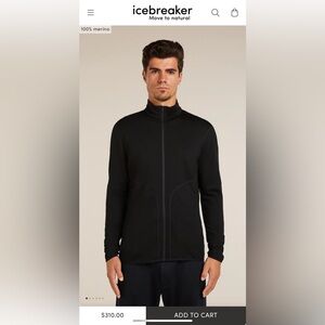 Icebreaker Merino Wool Men's Black Lightweight Jacket
